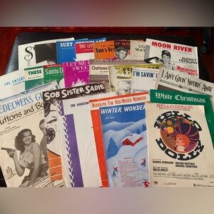 Lot of 25 Vintage Sheet Music Collection Broadway Christmas Hollywood Western